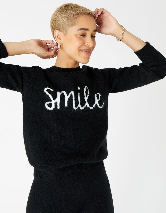 Lounge Smile Jumper, Black (BLACK), large