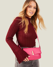 Puffer Cross-Body Bag, Pink (FUCHSIA), large