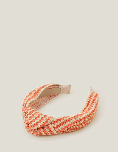 Stripe Raffia Headband, , large