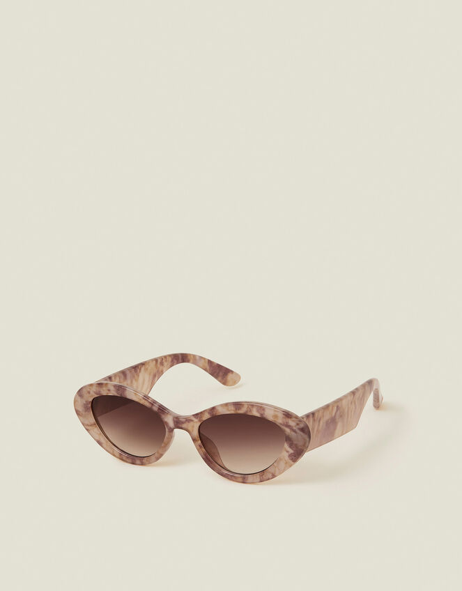 Chunky Marble Cat Eye Sunglasses Pink, , large