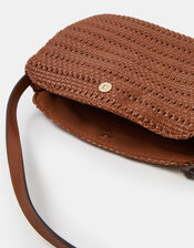 Woven Crossbody Bag, Tan (TAN), large