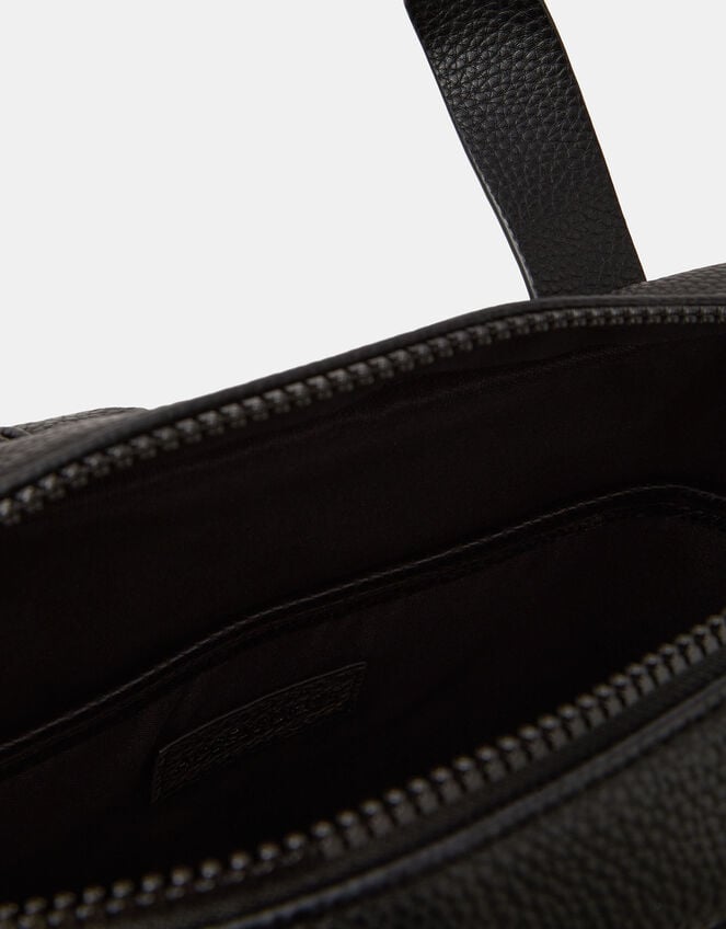 Faux Leather Backpack, Black (BLACK), large