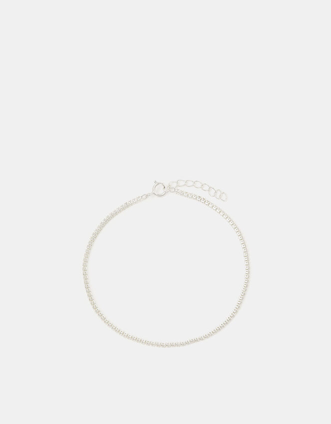 Sterling Silver Tennis Bracelet, , large
