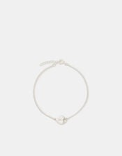 Sterling Silver Heart Initial Bracelet, Silver (ST SILVER), large