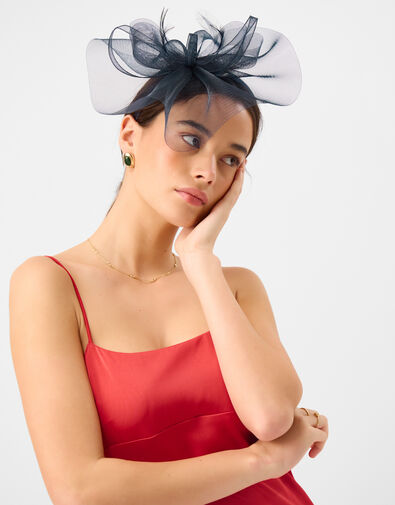 Mini Crin Fascinator, Blue (NAVY), large