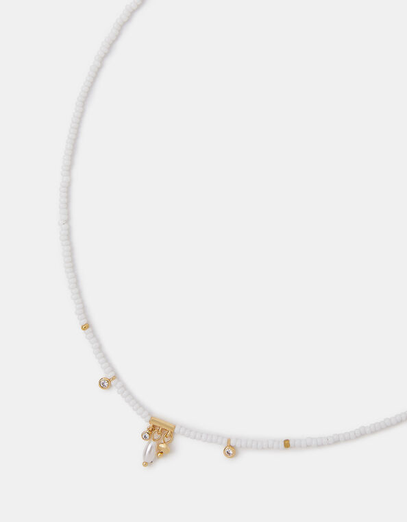 14ct Gold-Plated Beaded Pearl Pendant Necklace, , large
