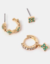 3-Pack Flower Stud & Hoop Earrings, , large
