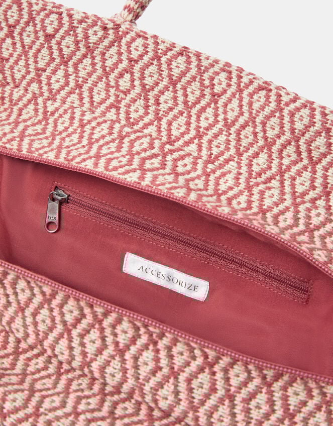 Woven Aztec Shopper Bag, , large