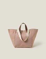 Large Stripe Canvas Tote Bag, , large