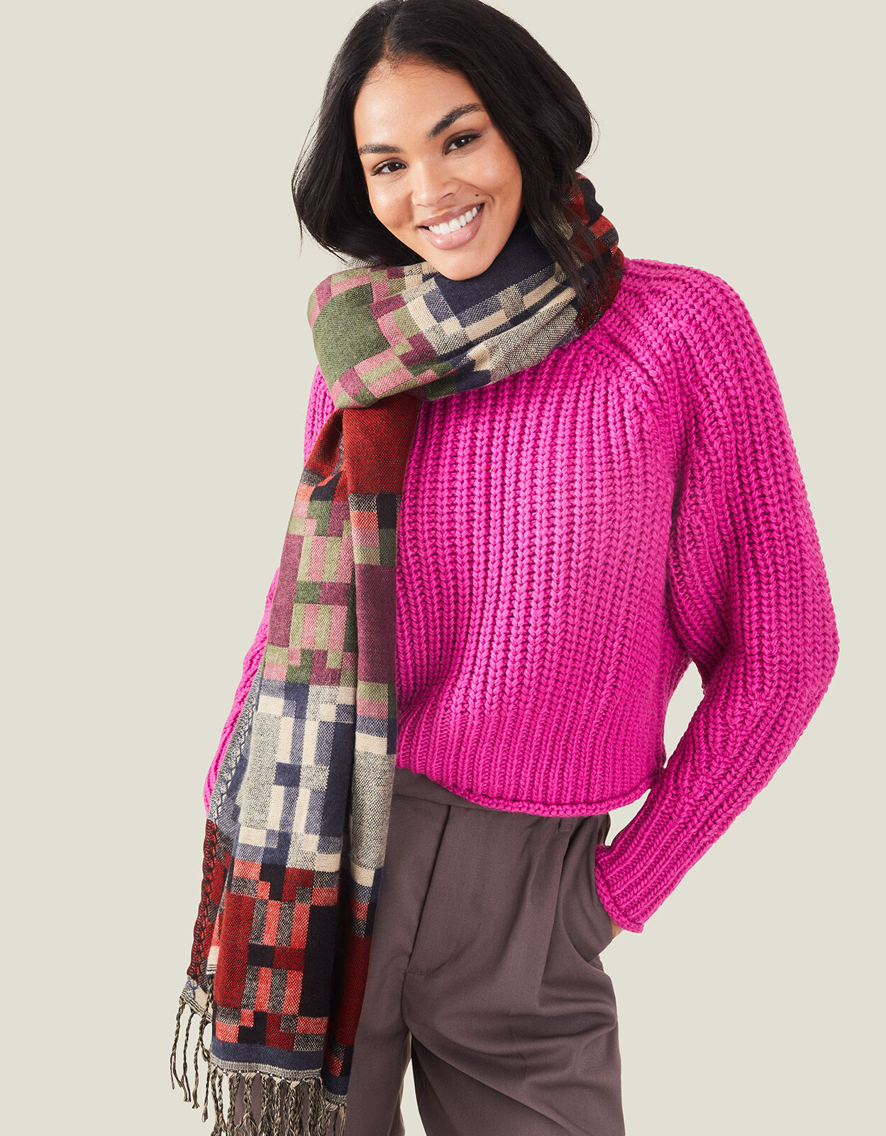 Geometric Woven Blanket Scarf