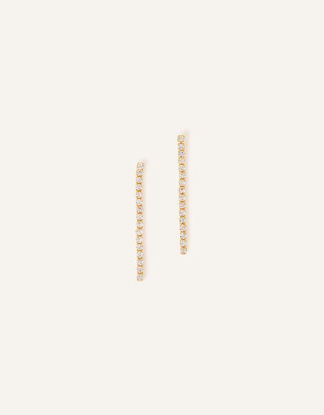 14ct Gold-Plated Tennis Chain Earrings, , large