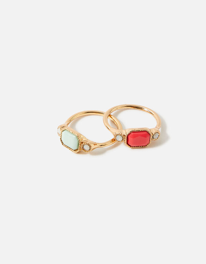 Seascape Deco Rings Set of Two, Multi (PASTEL-MULTI), large