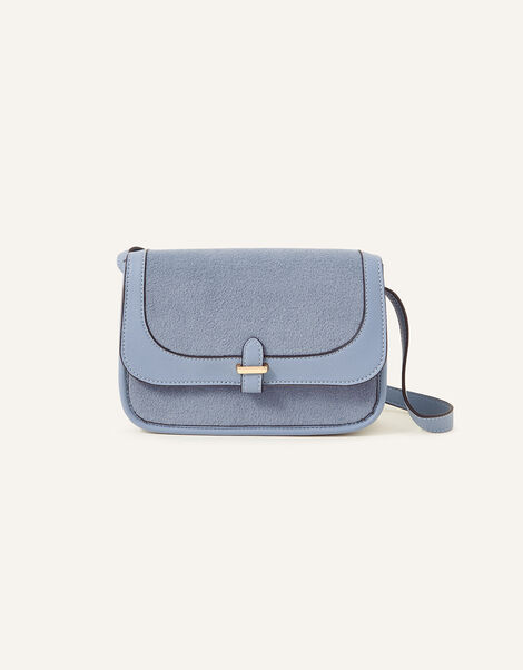Felt Cross Body Bag, Blue (BLUE), large