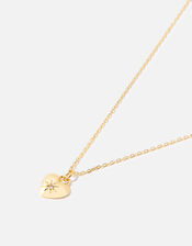 Gold-Plated Heart Pendant Necklace, , large