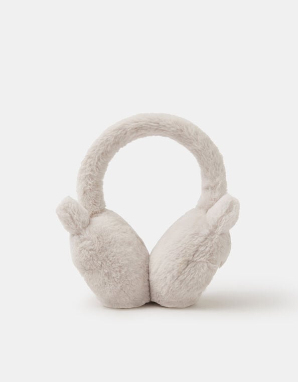 Girls Fluffy Owl Earmuffs, , large