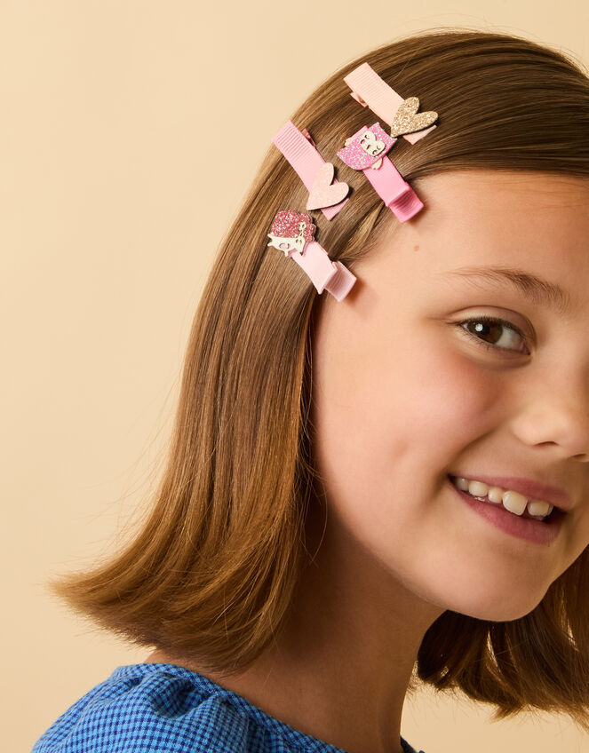 4-Pack Girls Woodland Friends Hair Clips, , large