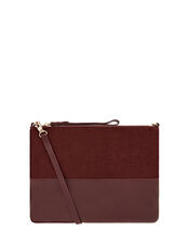 Carmela Leather Cross Body Bag, Red (BURGUNDY), large