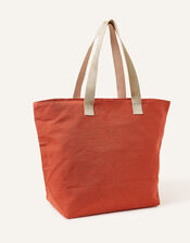 Foil Citrus Print Beach Tote Bag, Orange (ORANGE), large
