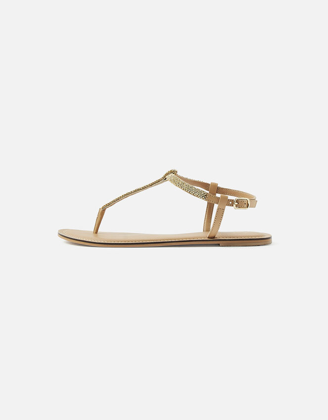 Beaded Sandals, Gold (GOLD), large