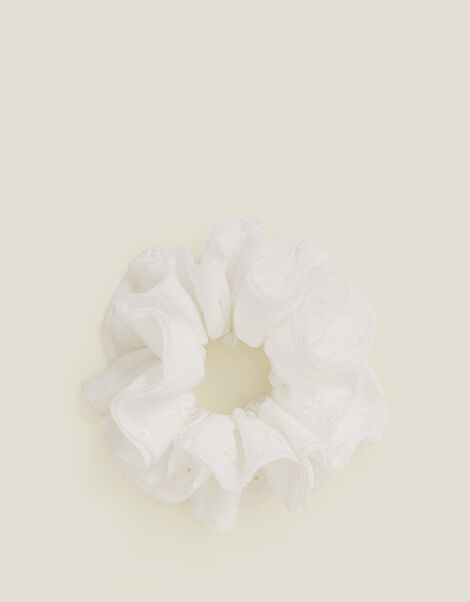 Oversized Layer Broderie Hair Scrunchie, , large