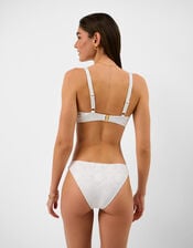 Tropical Jacquard Bikini Top, White (WHITE), large