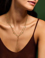 Stainless Steel Bead Layered Lariat Necklace, , large