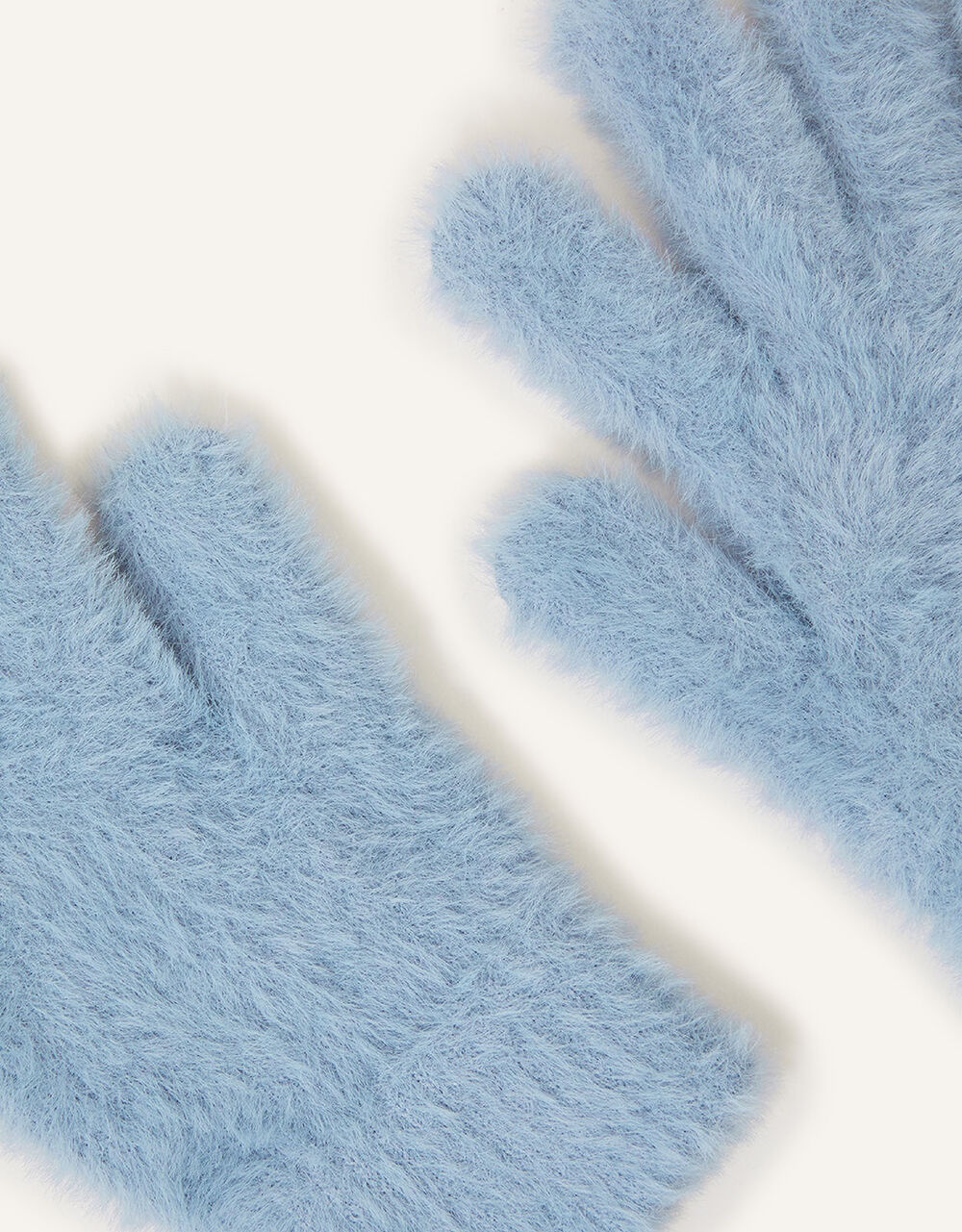 Stretch Fluffy Knit Gloves Blue Gloves Accessorize Global