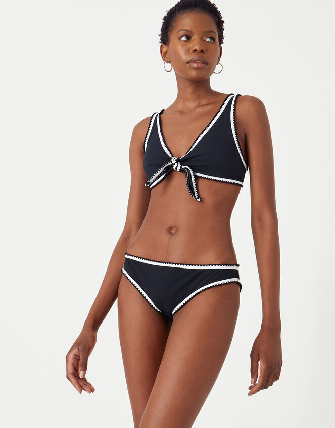 Blanket Stitch Bikini Bottoms, Black (BLACK WHITE), large