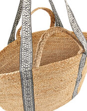 Florence Webbing Strap Woven Basket Bag, , large