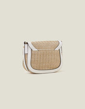 Woven Cross-Body Bag, White (WHITE), large