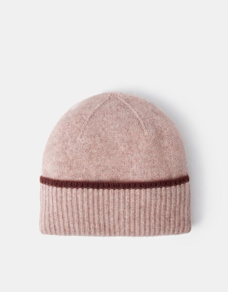 Wool & Cashmere Blend Beanie Hat, Camel (OATMEAL), large