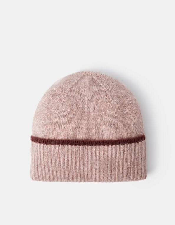 Wool & Cashmere Blend Beanie Hat, Camel (OATMEAL), large