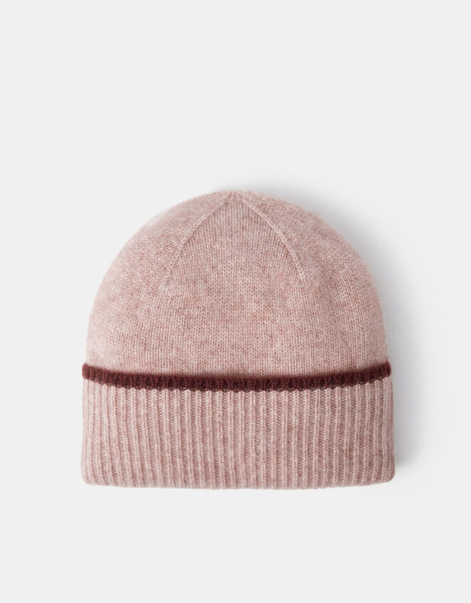 Wool & Cashmere Blend Beanie Hat, Camel (OATMEAL), large