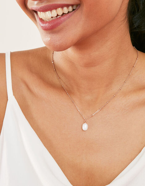 Irregular Pearl Necklace, Gold (ROSE GOLD), large