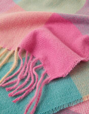 Woven Colour Block Blanket Scarf, , large
