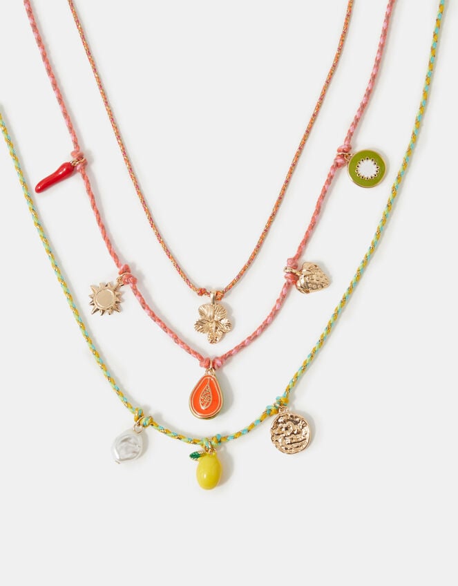 3-Pack Charm Cord Necklaces, , large