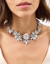 Floral Crystal Statement Necklace, , large