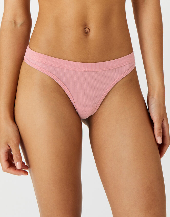 Ribbed Thongs Set of Three, Multi (PASTEL-MULTI), large