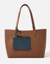 Toni Tote Bag with Pouch, Tan (TAN), large