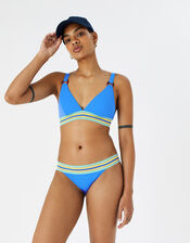 Elastic Trim High Waist Bikini Briefs, Blue (BLUE), large