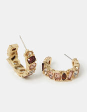 Gemstone Hoop Earrings, , large