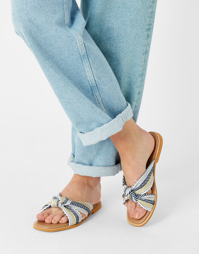 Stripe Knot Sliders, Blue (BLUE), large