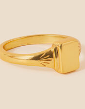 Gold-Plated Square Signet Ring, Gold (GOLD), large