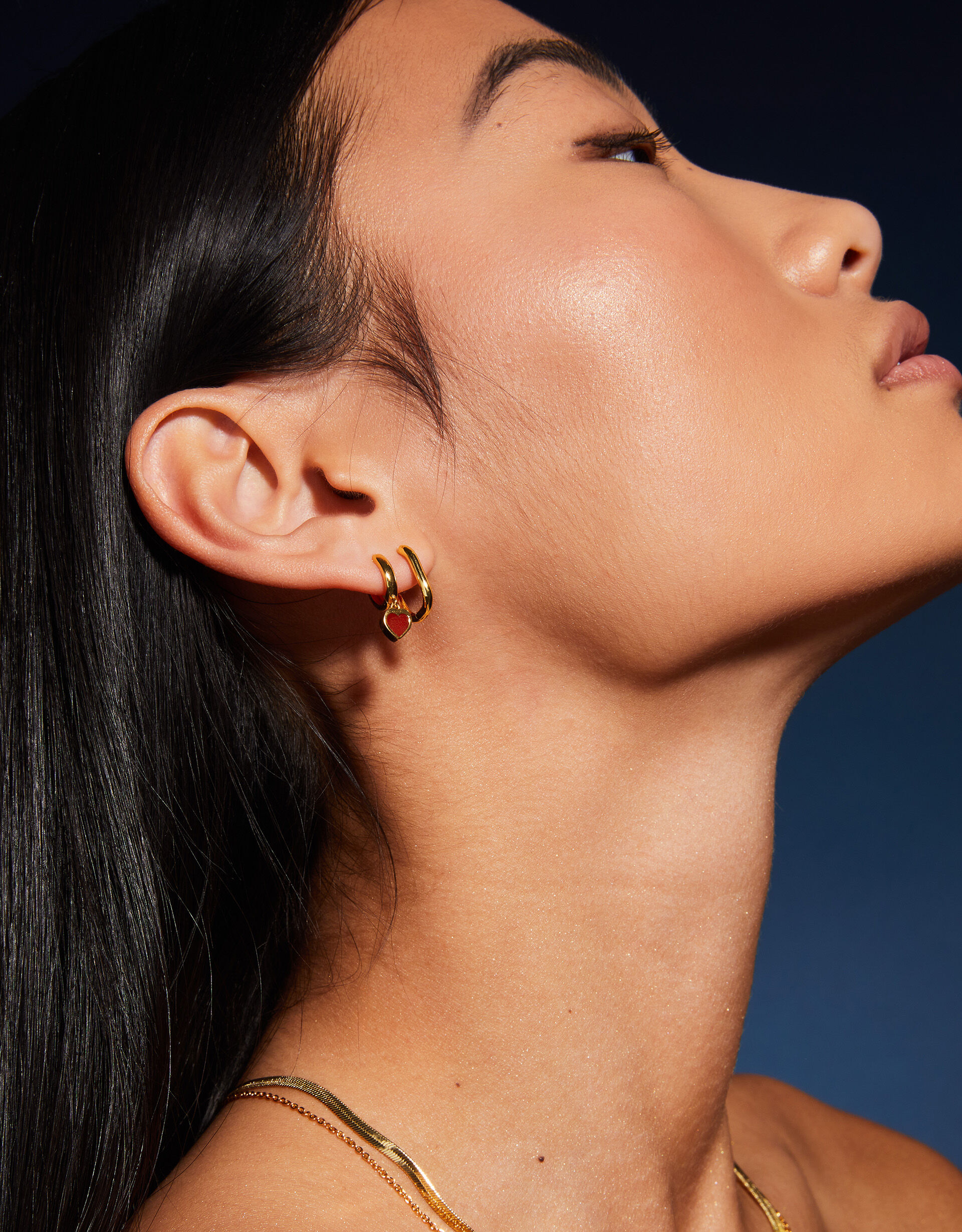 Large heart hoop earrings clearance