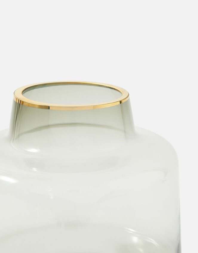 Gilded Rim Glass Vase, , large