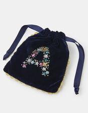 Initial Velvet Drawstring Bag, Multi (MULTI), large