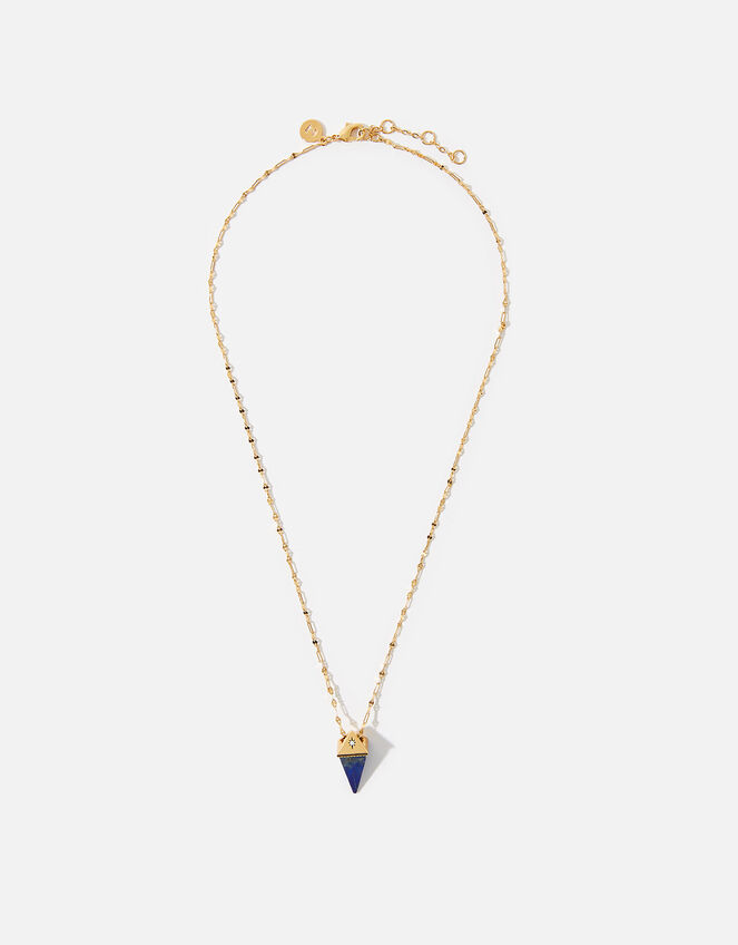 Healing Stones Gold-Plated Necklace - Lapis, , large