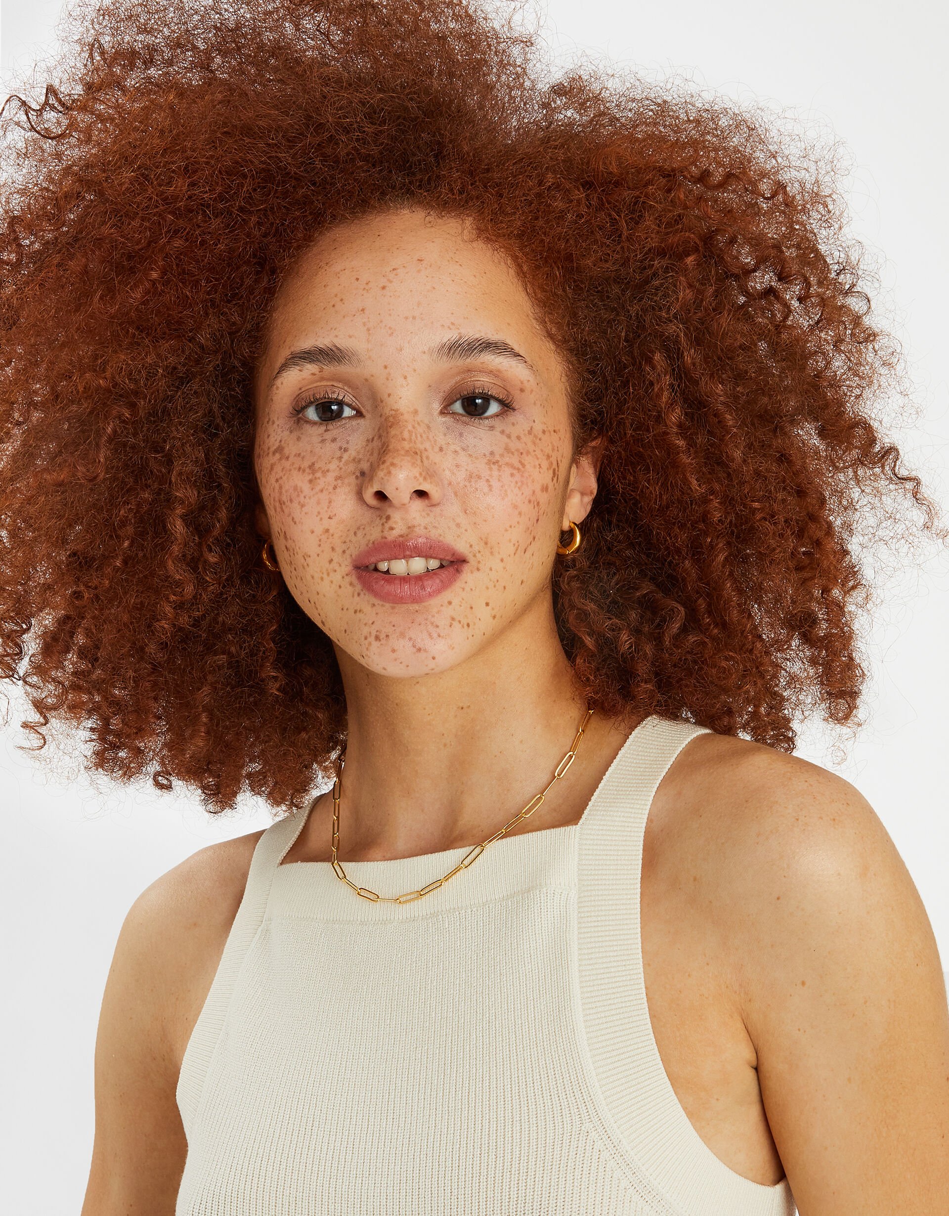 14ct Gold-Plated Paper Clip Necklace, , large