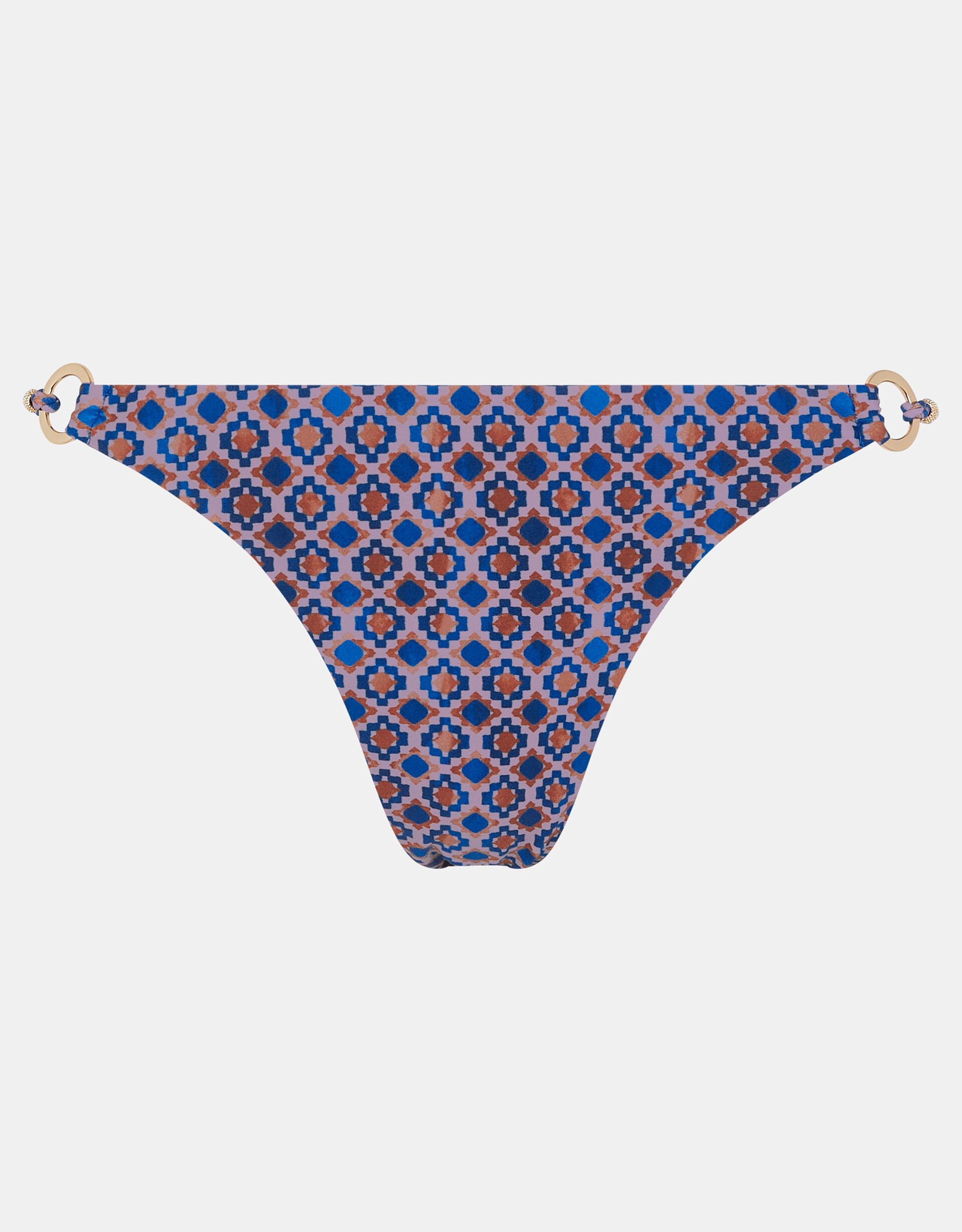 Tile Print Bikini Bottoms, Blue (BLUE), large