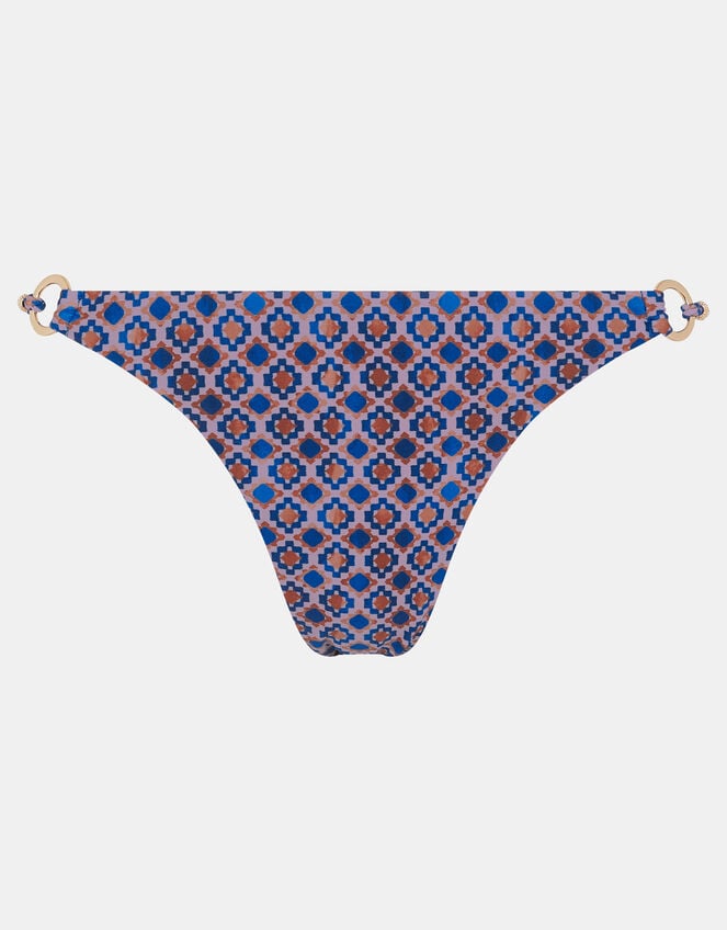 Tile Print Bikini Bottoms, Blue (BLUE), large